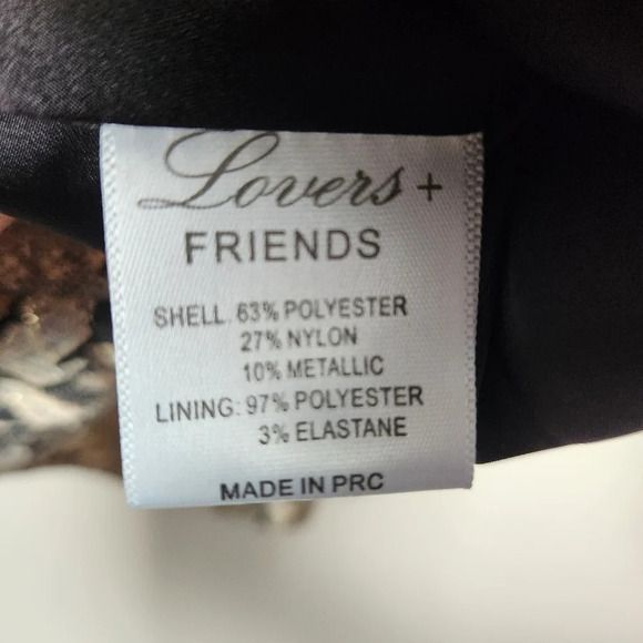 Lovers + Friends | Jacquard Metallic Gold Floral Mini Skirt - Size S - Picture 12 of 13